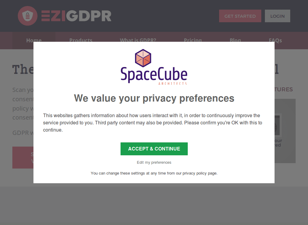version 2 of our GDPR opt-in consent interface